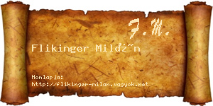 Flikinger Milán névjegykártya