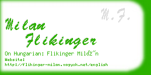 milan flikinger business card